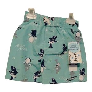 Toddler UPF 50+ Sun Protection Shark Swim Trunks NWT 24M